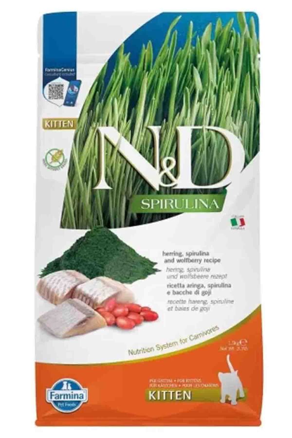 N&D Spirulina Ringa Balıklı Tahılsız Yavru Kedi Maması 1,5kg