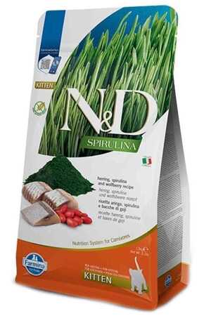 N&D Spirulina Ringa Balıklı Tahılsız Yavru Kedi Maması 1,5kg - Thumbnail