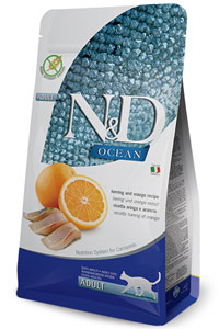 N&D - ND Ocean Tahılsız Ringa Balığı ve Portakallı Yetişkin Kedi Maması 10 kg