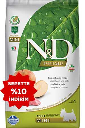 ND Prime Tahılsız Yaban Domuzu ve Elmalı Küçük Irk Yetişkin Köpek Maması 2,5 kg - Thumbnail