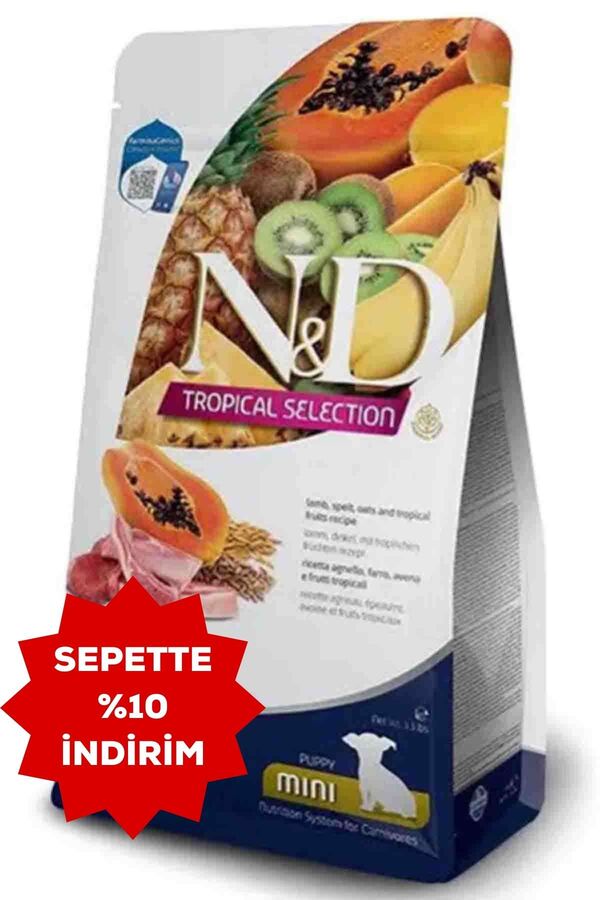 ND Tropical Selection Kuzu Etli ve Tropikal Meyveli Mini Irk Yavru Köpek Maması 5kg