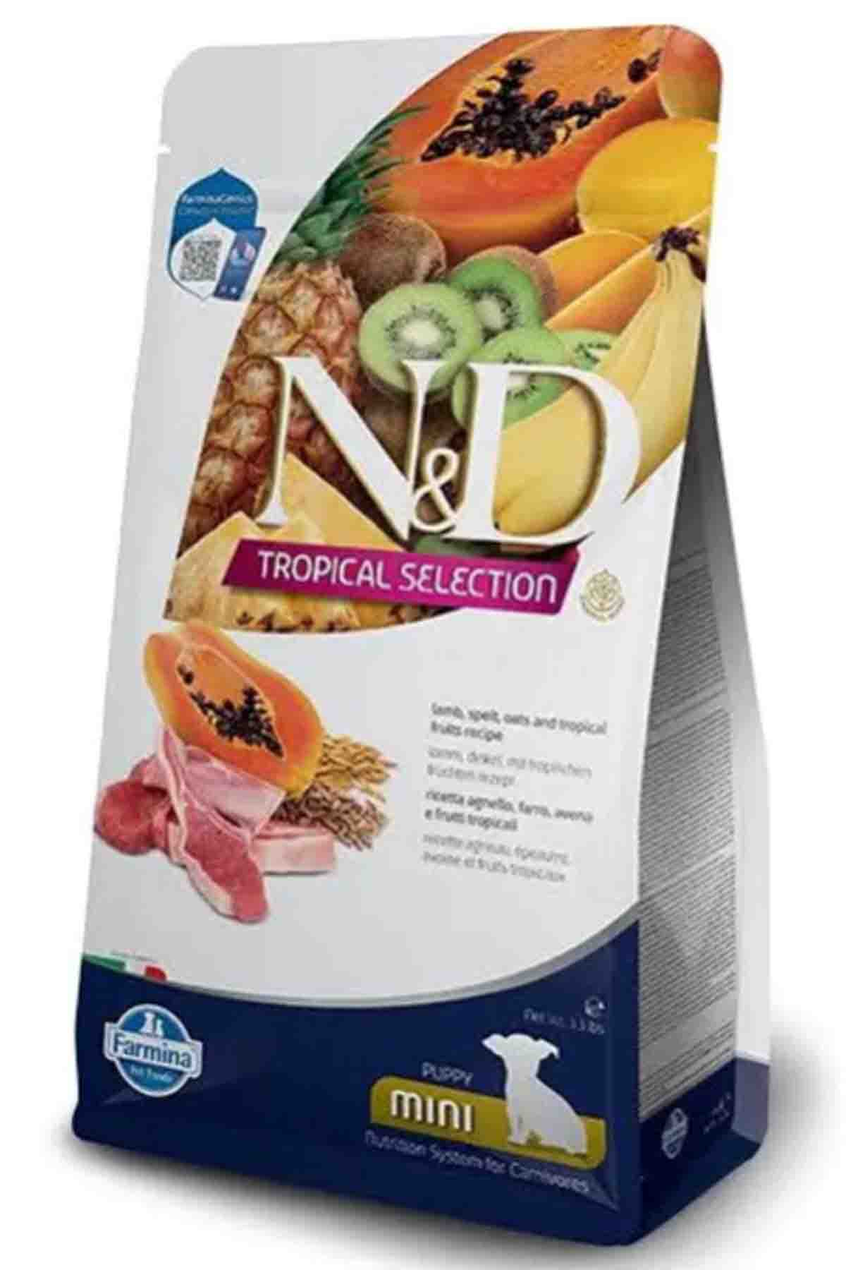 ND Tropical Selection Kuzu Etli ve Tropikal Meyveli Mini Irk Yavru Köpek Maması 5kg