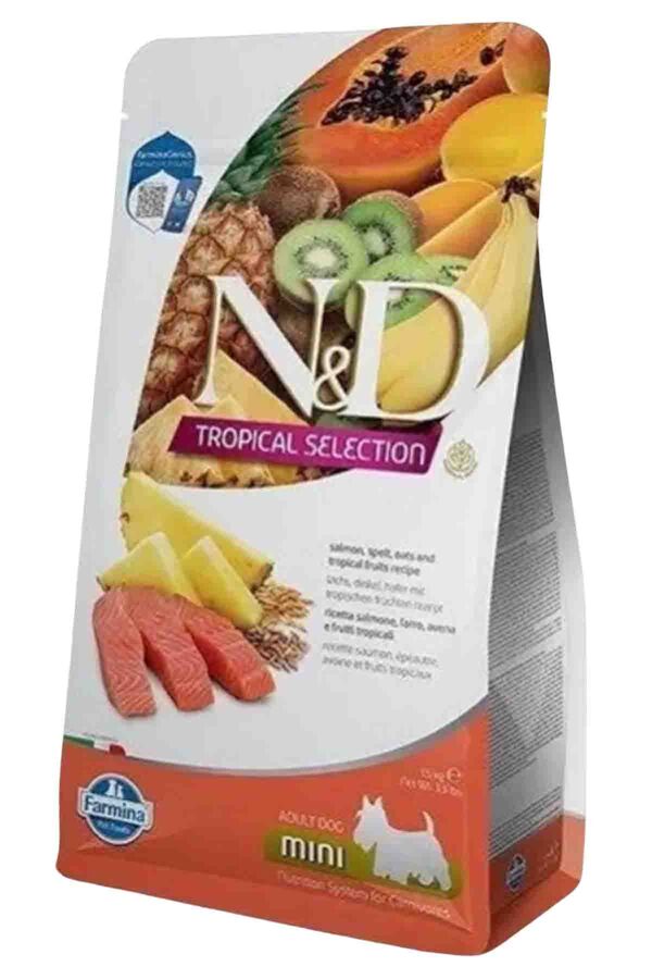 ND Tropical Selection Somonlu ve Tropikal Meyveli Mini Irk Yetişkin Köpek Maması 1,5kg