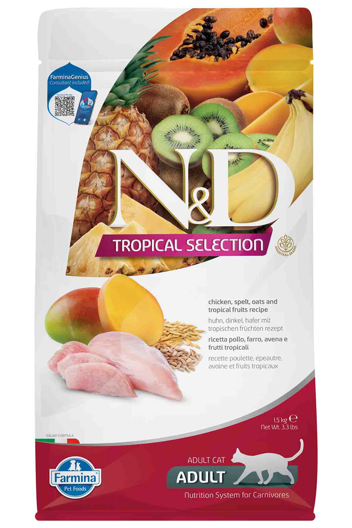 ND Tropical Selection Tavuklu Yetişkin Kedi Maması 1,5kg