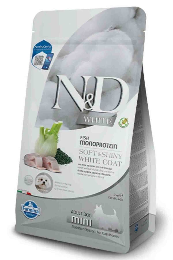 N&D White Levrek Rezene ve Spirulina Küçük Irk Yetişkin Köpek Maması 2kg