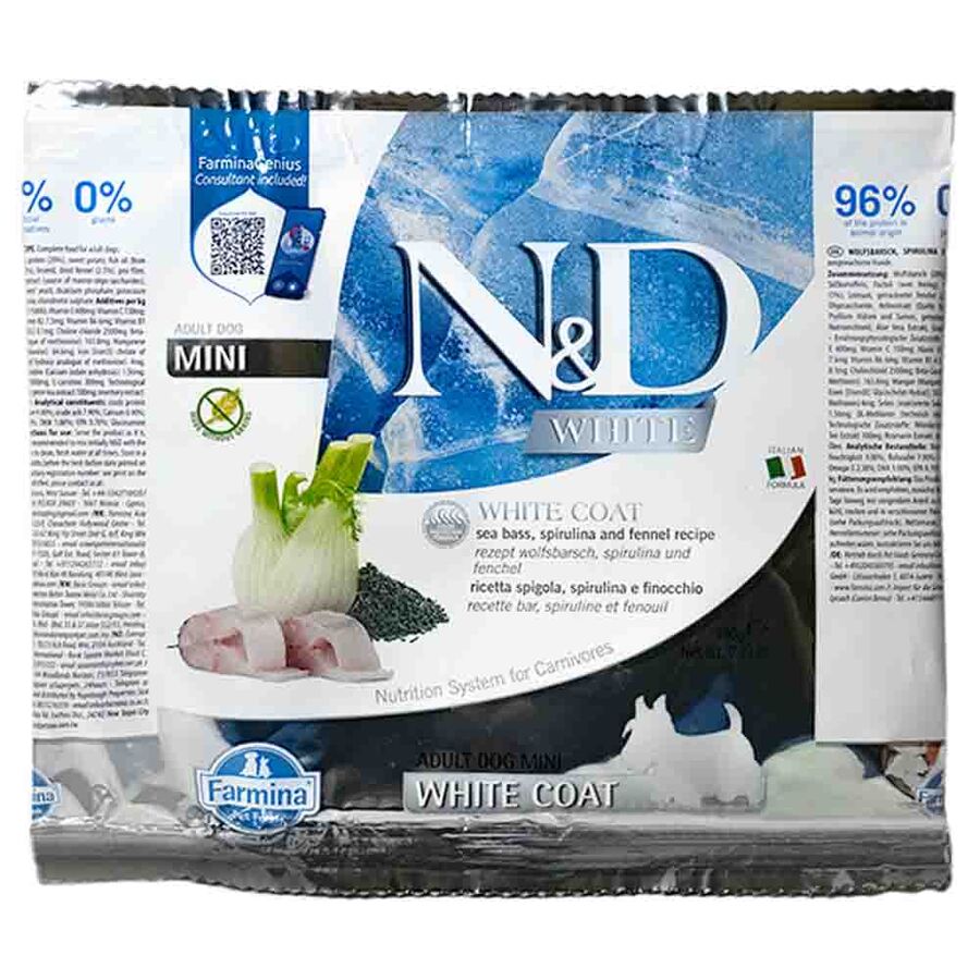 ND White Levrek Spirulina Küçük Irk Yetişkin Köpek Maması 100gr