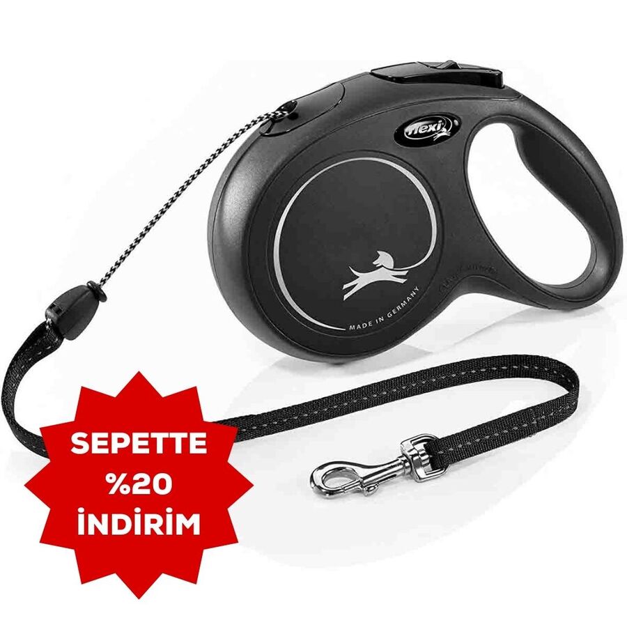 New Classic 8m İpli Medium (M) Siyah Gezdirme Kayışı
