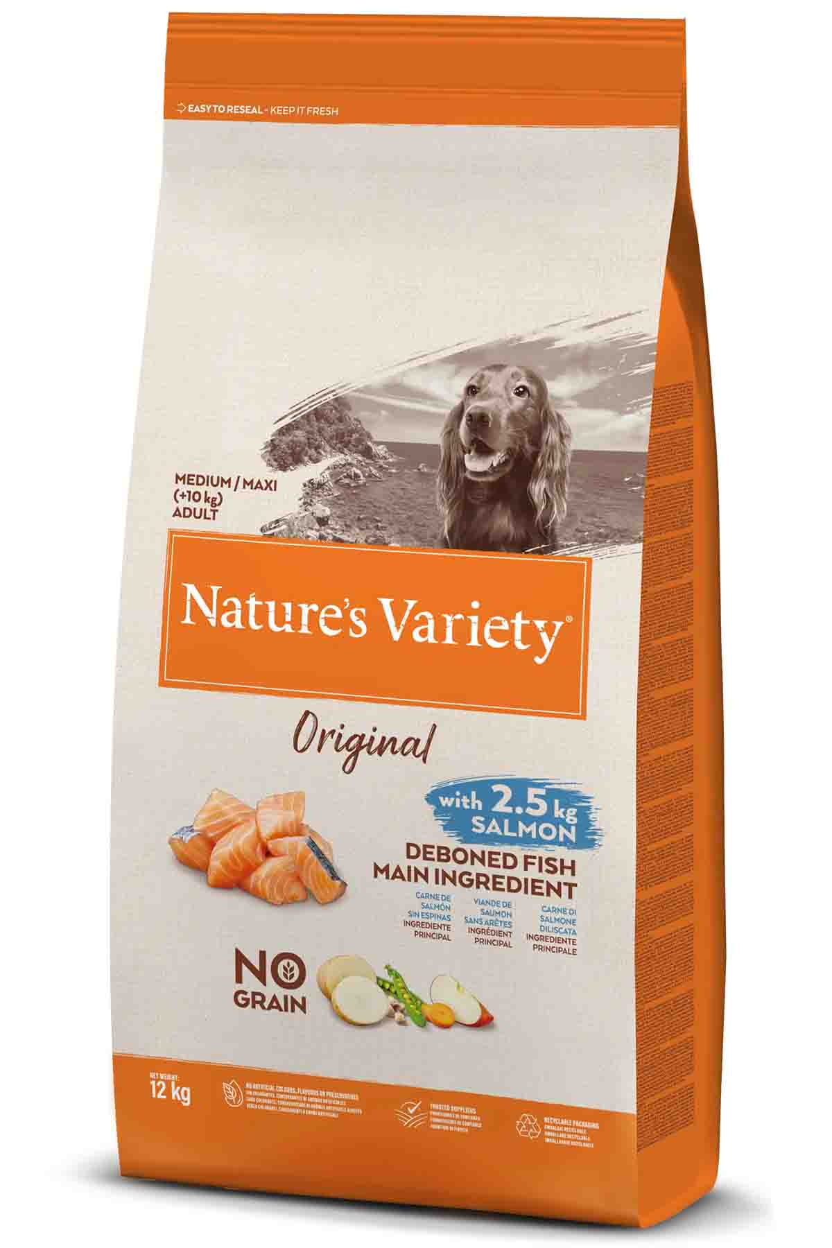 Natures Variety Original Somonlu Tahılsız Orta ve Büyük Irk Yetişkin Köpek Maması 12kg