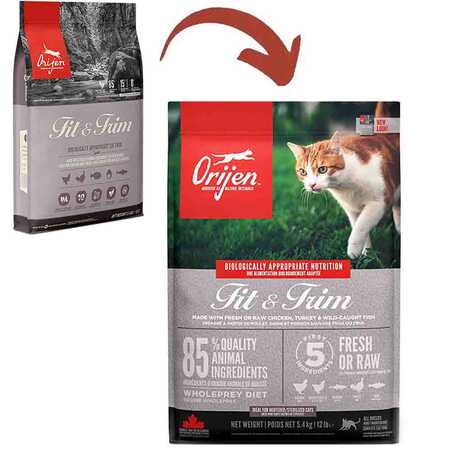 Orijen Fit & Trim Fazla Kilolu Kediler için Tahılsız Light Kedi Maması 5,4kg - Thumbnail
