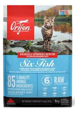 Orijen Six Fish Tahılsız Balıklı Yetişkin Kedi Maması 5,4kg - Thumbnail