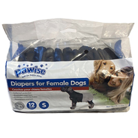 PAWISE - Pawise Köpek Alt Bağlama Bezi Small-Siyah 12 Adet