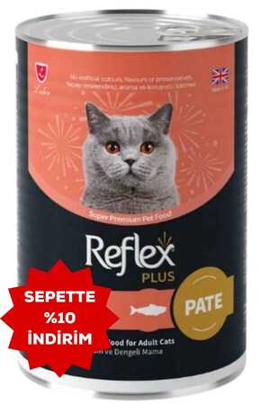 REFLEX - Peflex Plus Pate İçinde Et Parçacıklı Somonlu Yetişkin Kedi Konservesi 395gr