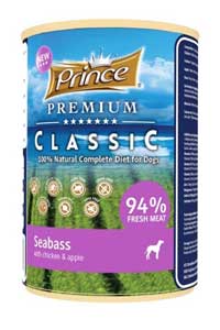 PRINCE - Prince Classic Levrekli Tavuklu ve Elmalı Yetişkin Köpek Konservesi 400gr
