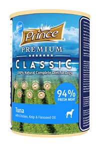 PRINCE - Prince Classic Tavuklu Ton Balıklı Yosunlu ve Keten Tohumlu Yetişkin Köpek Konservesi 400gr