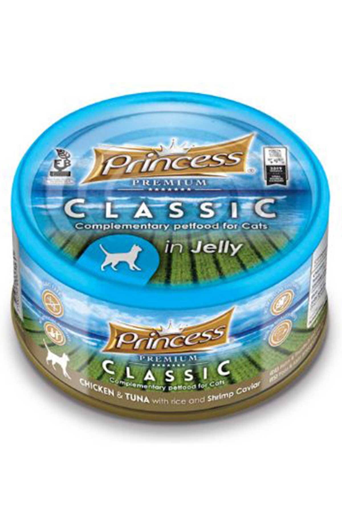 Princess Classic Tavuklu Ton Balıklı Karides Havyarlı ve Pirinçli Yetişkin Kedi Konservesi 170gr