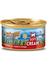 PRINCESS - Princess Classic Soft Cream Omegalı Beyaz Ton Balıklı ve Istakozlu Yetişkin Kedi Sıvı Krema 50gr