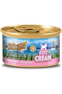PRINCESS - Princess Classic Soft Cream Beyaz Ton Balıklı ve Karidesli Yetişkin Kedi Sıvı Krema 50gr