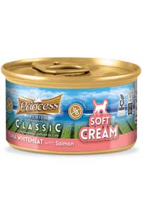 PRINCESS - Princess Classic Soft Cream Beyaz Ton Balıklı ve Somonlu Yetişkin Kedi Sıvı Krema 50gr