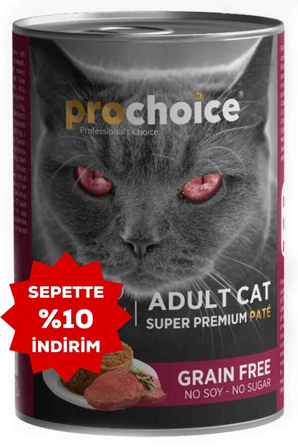 ProChoice Dana Etli Tahılsız Ezme Yetişkin Kedi Konservesi 400gr