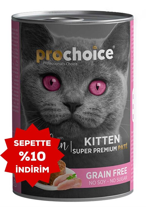 ProChoice Kitten Tahılsız Tavuklu Yavru Kedi Konservesi 400gr