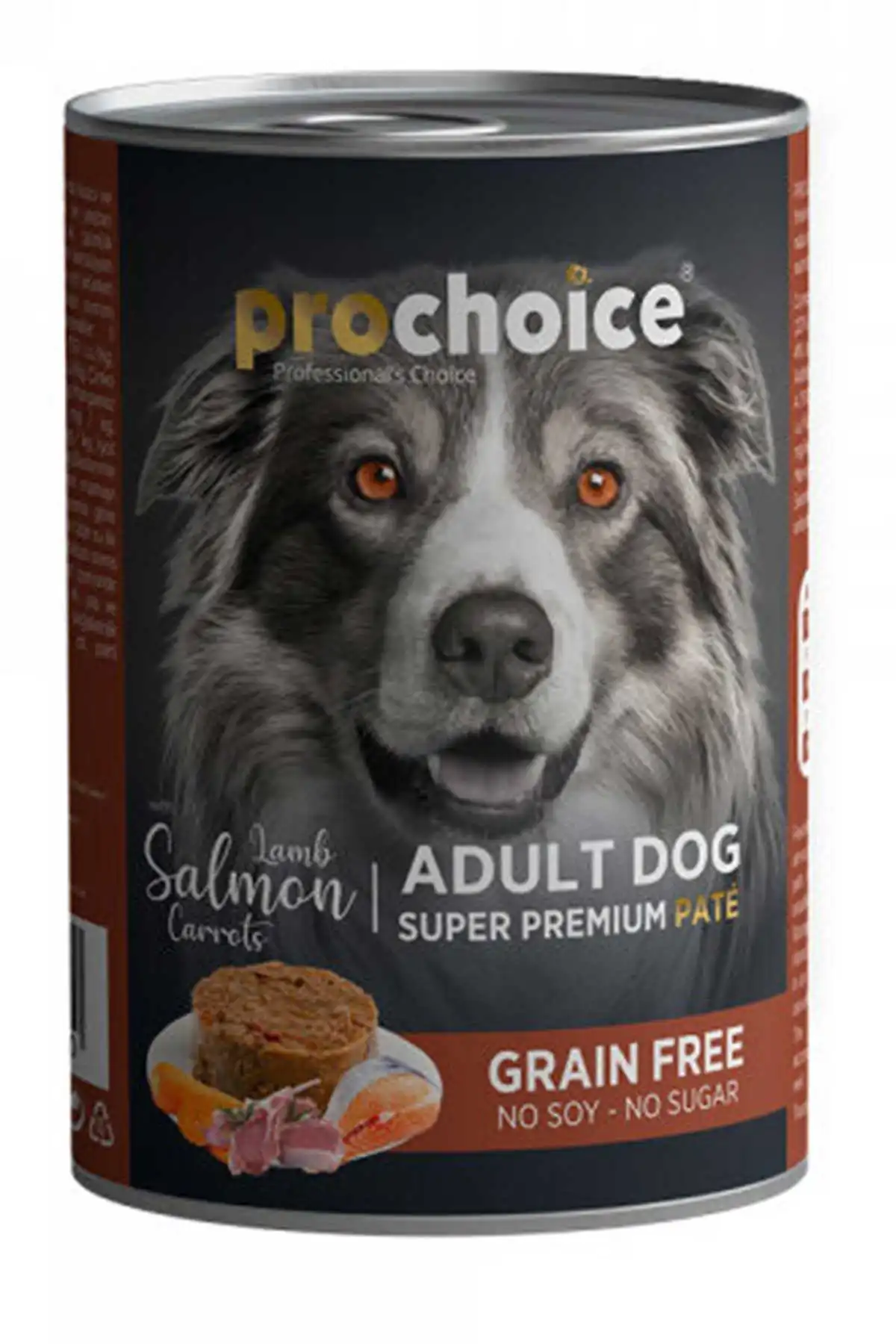 PRO CHOICE - ProChoice Tahılsız Kuzu Etli ve Somonlu Havuçlu Ezme Yetişkin Köpek Konservesi 400gr