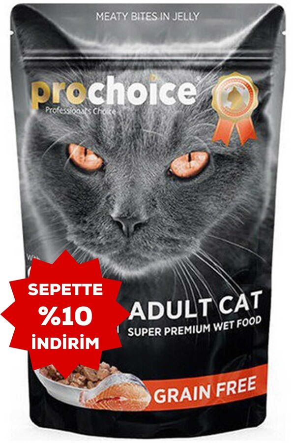 ProChoice Pouch Tahılsız Somonlu ve Ciğerli Tahılsız Yetişkin Kedi Konservesi 85gr