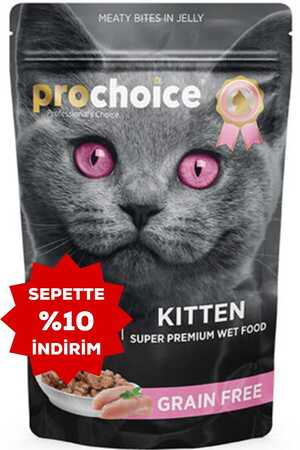 ProChoice Pouch Tavuklu ve Ciğerli Tahılsız Yavru Kedi Konservesi 85gr - Thumbnail
