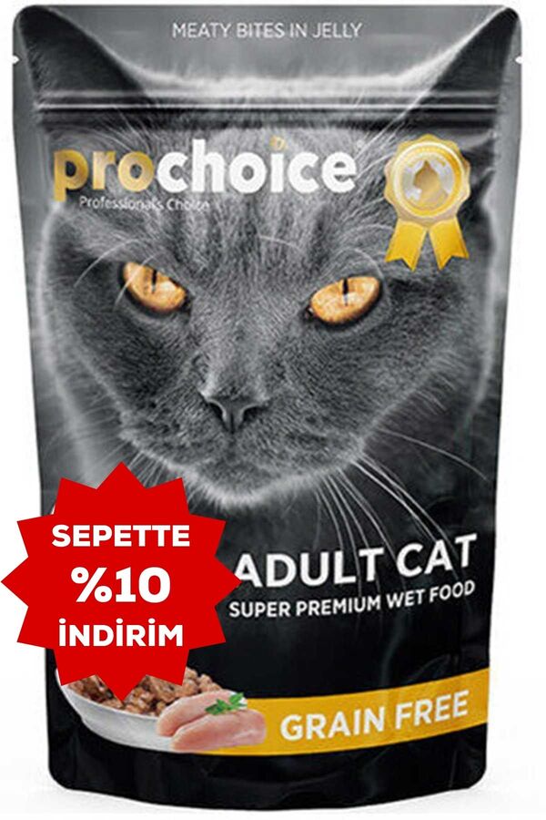 ProChoice Pouch Tahılsız Tavuklu ve Ciğerli Tahılsız Yetişkin Kedi Konservesi 85gr