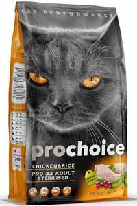 PRO CHOICE - Pro Choice Pro 32 Tavuk ve Pirinçli Kısırlaştırılmış Kedi Maması 15kg