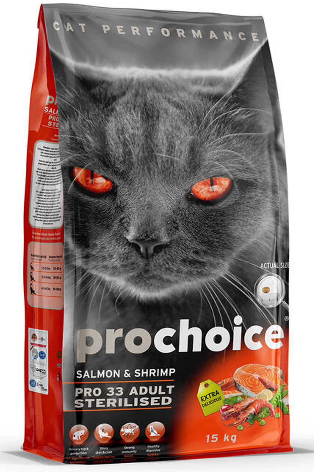 ProChoice Pro 33 Somon ve Karidesli Kısırlaştırılmış Yetişkin Kedi Maması 15kg