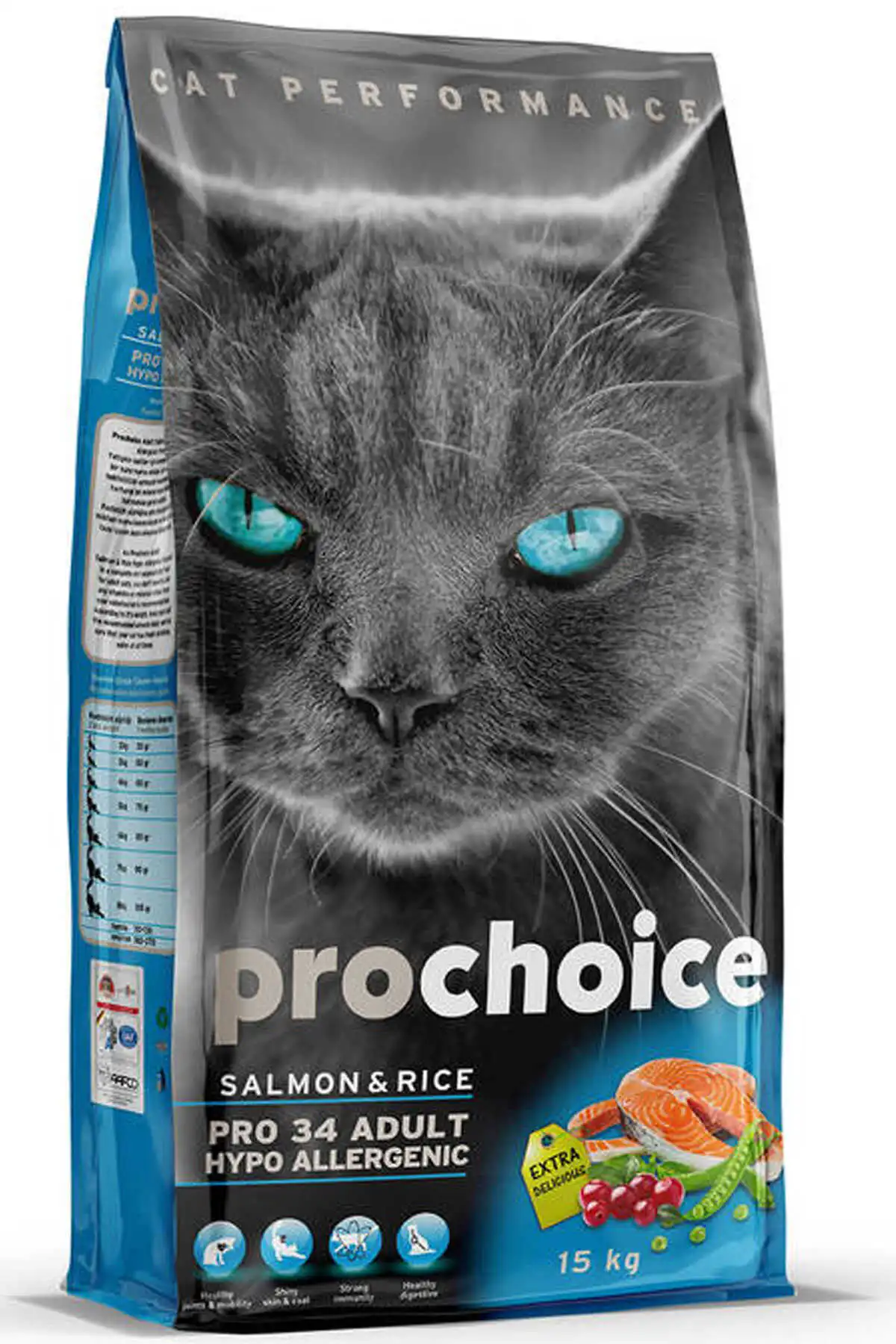 PRO CHOICE - ProChoice Pro 34 Somon ve Pirinçli Yetişkin Kedi Maması 15kg