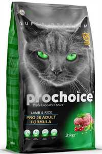 Pro Choice Pro 36 Kuzu Eti ve Pirinçli Yetişkin Kedi Maması 2kg