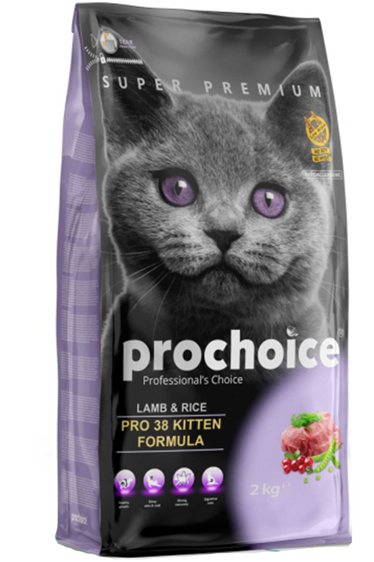 Pro Choice Pro 38 Kitten Kuzu Eti ve Pirinçli Yavru Kedi Maması 2kg