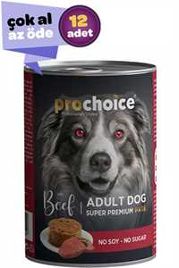 PRO CHOICE - ProChoice Sığır Etli ve Pirinçli Ezme Yetişkin Köpek Konservesi 12x400gr (12li)