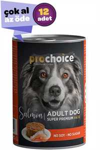 PRO CHOICE - Pro Choice Somonlu ve Pirinçli Ezme Yetişkin Köpek Konservesi 12x400gr (12li)