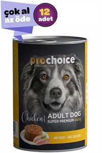 PRO CHOICE - ProChoice Tavuk Etli ve Pirinçli Ezme Yetişkin Köpek Konservesi 12x400gr (12li)