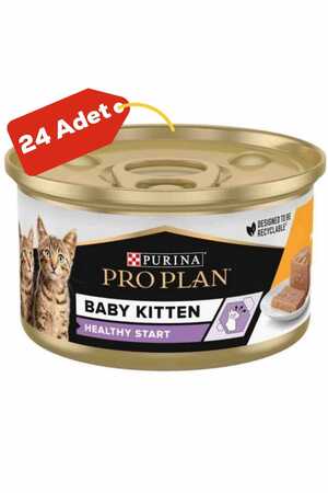 Pro Plan Baby Kitten Tavuklu Yeni Doğan Yavru Kedi Konservesi 24x85gr 24lü - Thumbnail