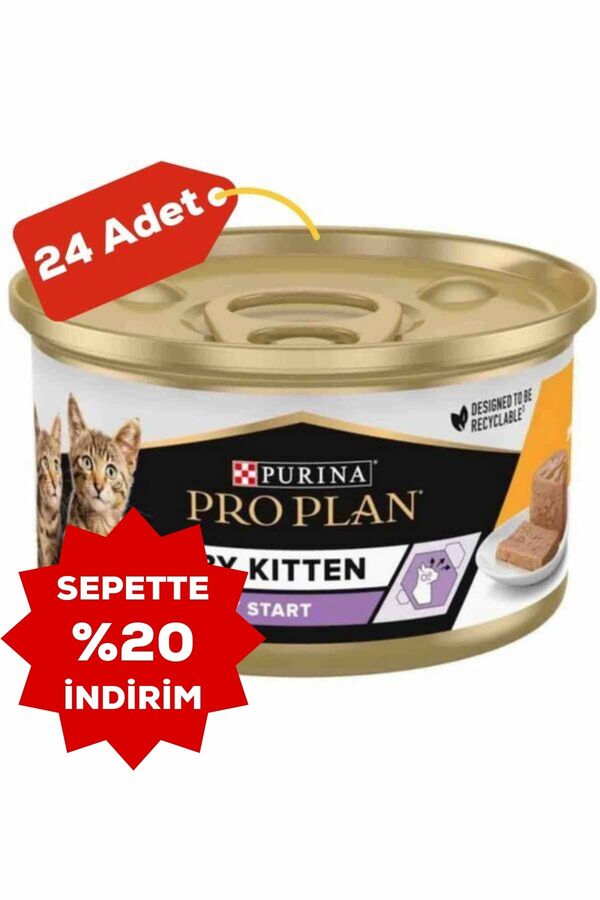 Pro Plan Baby Kitten Tavuklu Yeni Doğan Yavru Kedi Konservesi 24x85gr 24lü
