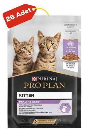 Pro Plan Pouch Sos İçinde Hindili Yavru Kedi Konservesi 26x85gr 26lı - Thumbnail