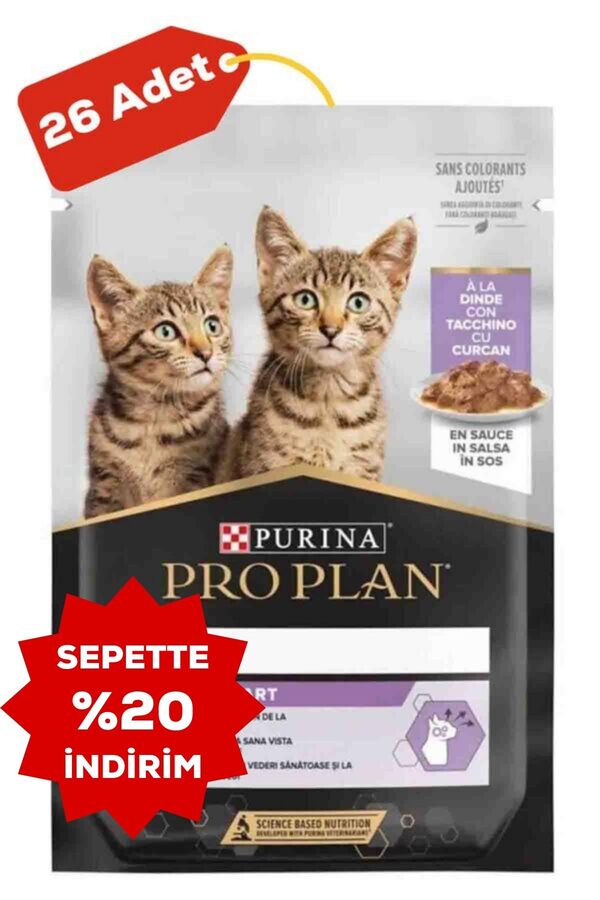 Pro Plan Pouch Sos İçinde Hindili Yavru Kedi Konservesi 26x85gr 26lı