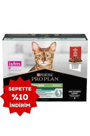 Pro Plan Pouch Sos İçinde Sığır Etli Kısırlaştırılmış Kedi Konservesi 85gr 10lu - Thumbnail
