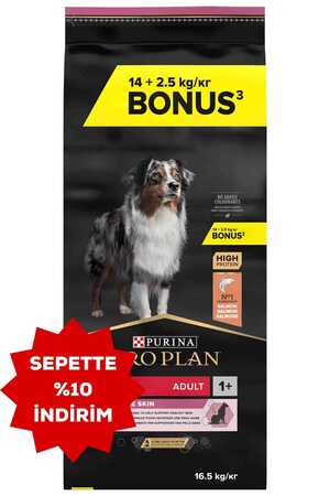 PROPLAN - Pro Plan Somonlu Orta Irk Hassas Derili Yetişkin Köpek Maması 14kg + 2,5kg HEDİYE!