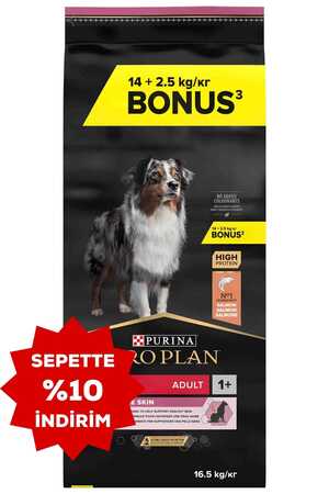 PROPLAN - Pro Plan Somonlu Orta Irk Hassas Derili Yetişkin Köpek Maması 14kg + 2,5kg