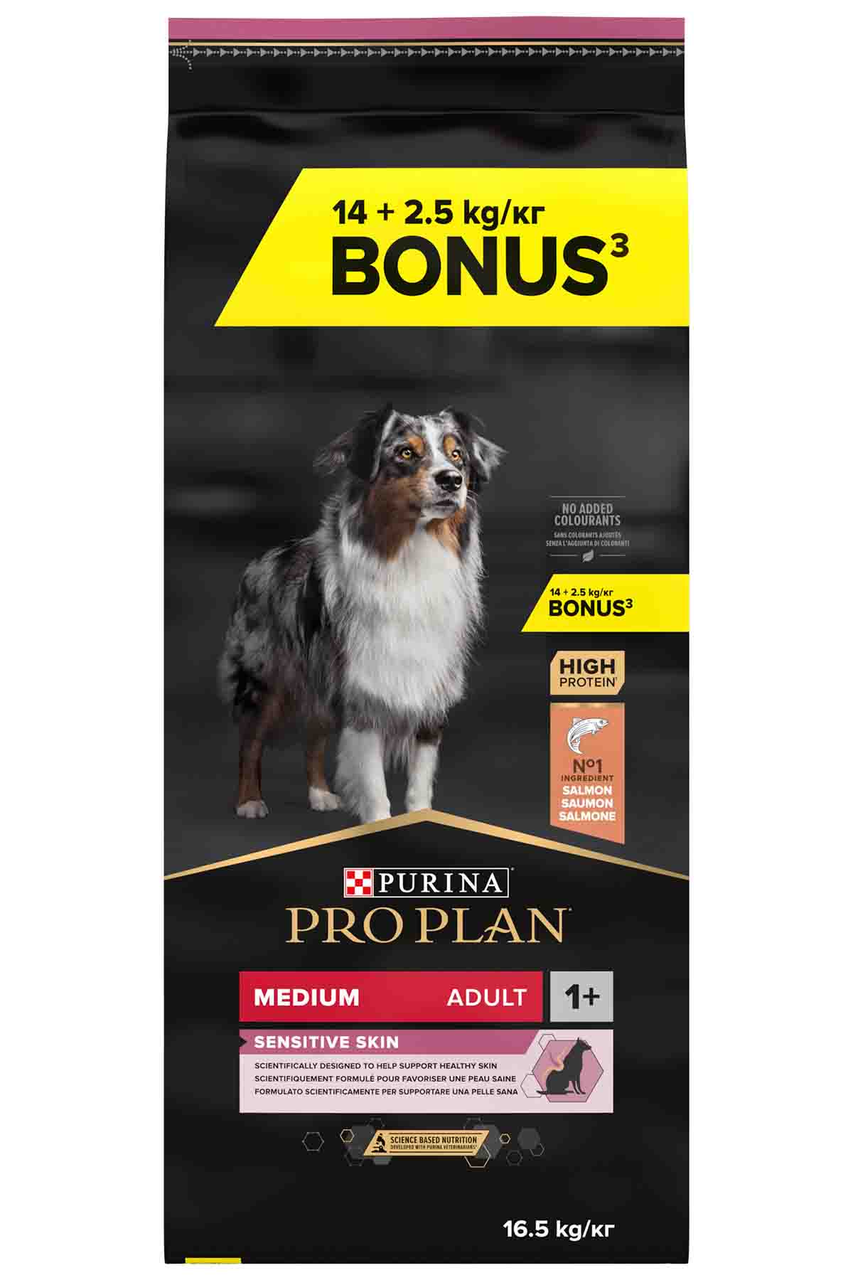 Proplan Somonlu Orta Irk Hassas Derili Yetişkin Köpek Maması 14kg + 2,5kg HEDİYE!