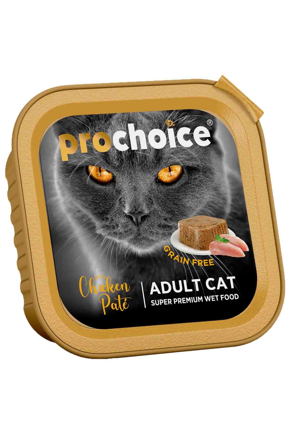 ProChoice Tavuklu Tahılsız Ezme Yetişkin Kedi Konservesi 100gr