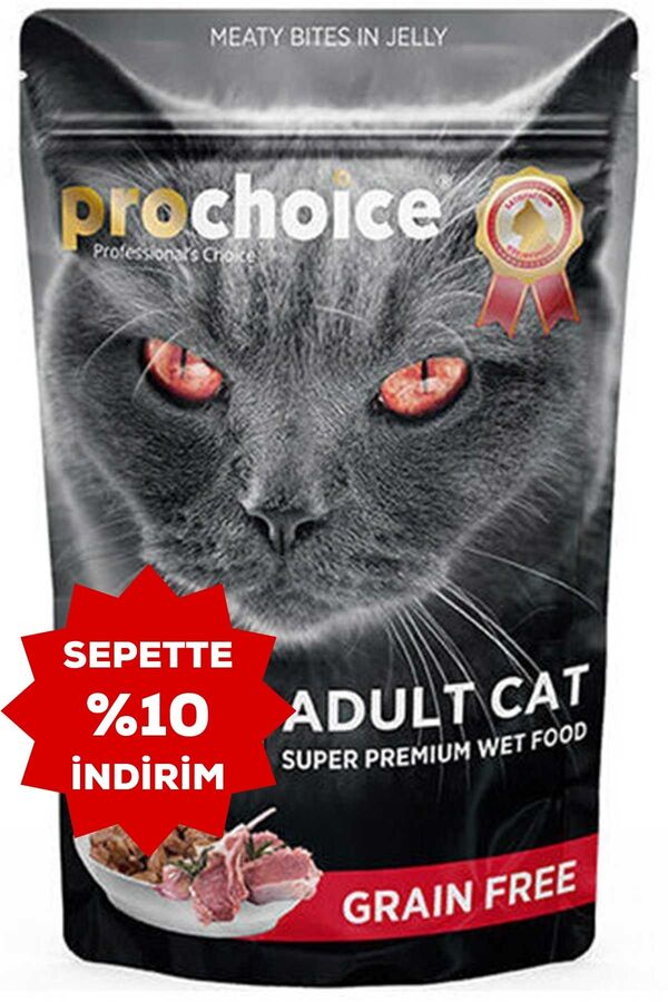 ProChoice Pouch Kuzu ve Ciğerli Tahılsız Yetişkin Kedi Konservesi 85gr