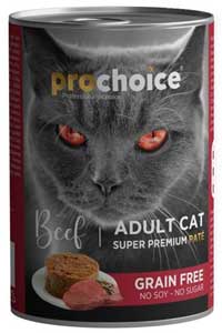 PRO CHOICE - ProChoice Sığır Etli Tahılsız Ezme Yetişkin Kedi Konservesi 400gr