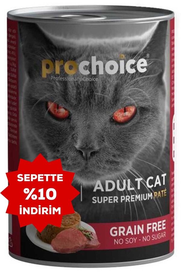 ProChoice Sığır Etli Tahılsız Ezme Yetişkin Kedi Konservesi 400gr