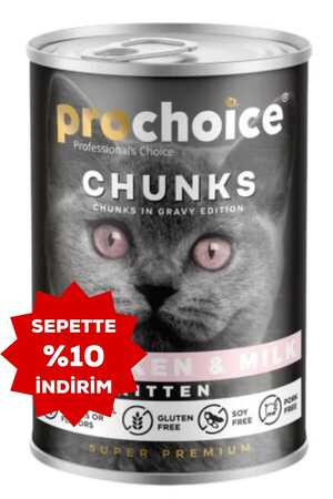 ProChoice Tavuklu ve Sütlü Gravy Soslu Yavru Kedi Konservesi 400gr - Thumbnail