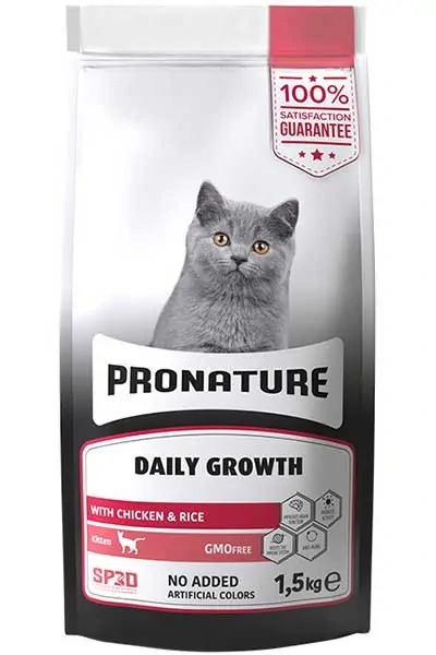 Pronature Daily Growth Tavuk ve Pirinçli Yavru Kedi Maması 1,5kg